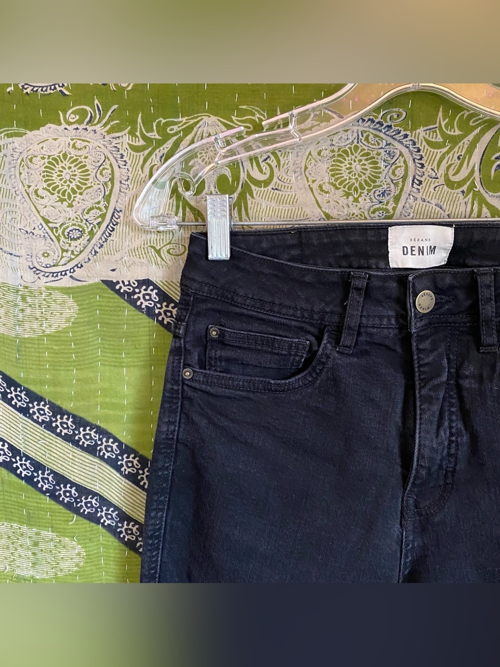 Sezane Black Slim Parfait Cotton Skinny Denim Jeans 26 Minimal Quiet Luxury - Picture 5 of 16